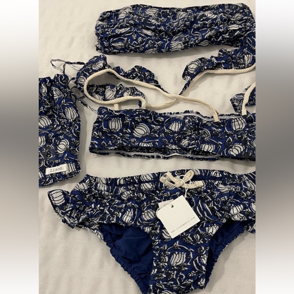 LISON Paris Raffle Bikini For Girls 4 Piece with Pouch Size 8Y
NWOT